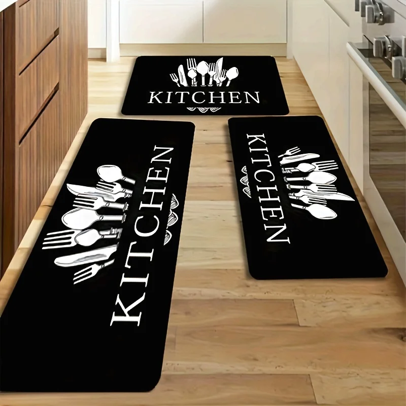 VIKAMA 1/3 Pieces Kitchen Carpet, Corridor And Balcony Long Strip Carpet, Anti-Slip Entrance Hall Door Mat, Home Decoration