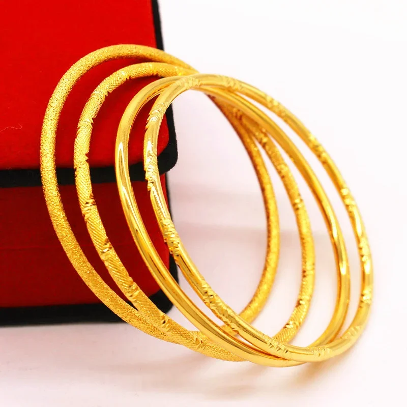 

Fashion Imitation Gold Bracelet Women's Triple Ring Touch Bracelet Color free Brass Gold Plated Solid Closed Wedding Jewelry