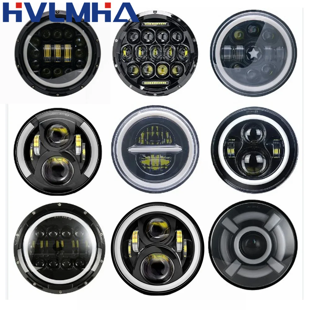 Universal 7 Inch Led Car Motorcycle Headlight DRL H4 Headlamp For Harley BMW Yamha Honda 7.5