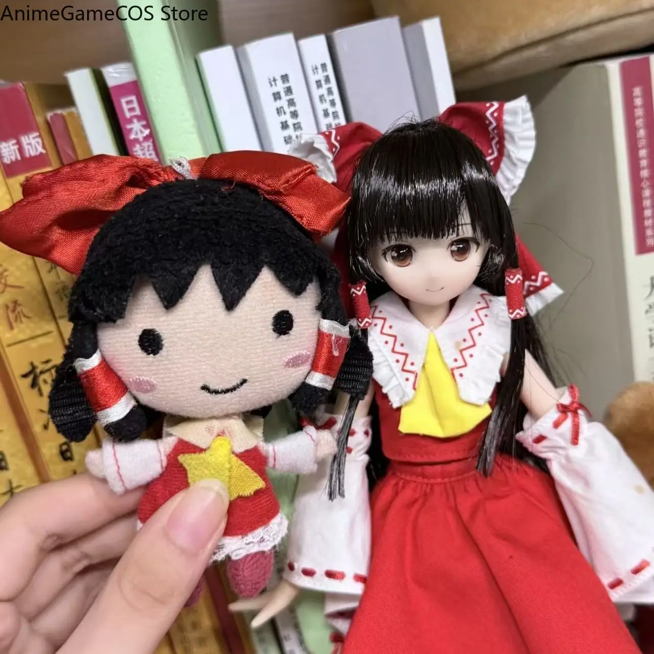 Anime Touhou Project Hakurei Reimu Cosplay Cotton Plush Doll Cartoon Stuffed Toy Ita Bag Charm Backpack Pendant Collection Gift