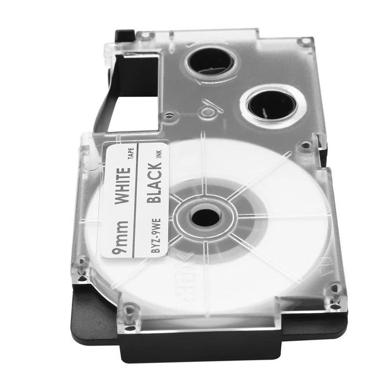 60er-Pack 9 mm schwarzes auf weißes Etikettenband, Etikettendrucker, kompatibel mit KL-120, KL-60, KL-100, KL750B, KL750, KL7200