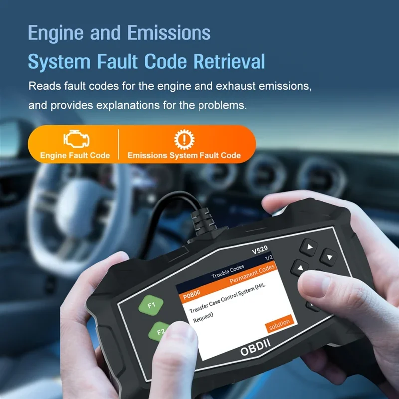 سيارة obd2 الماسح الضوئي أداة تشخيصية V529 متعدد اللغات obdii سيارة جهاز قياس الجهد الكهربائي محرك خطأ رمز الماسح الضوئي قارئ رمز السيارة