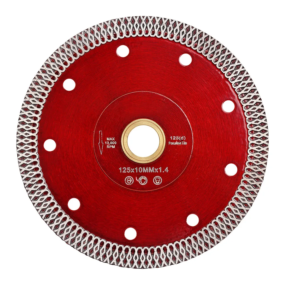 

1 шт., 5 дюймов, 125 мм, супертонкая сетка Turbo-X, алмазная пила, лезвие для фарфоровой плитки для быстрого резки камня, керамической плитки