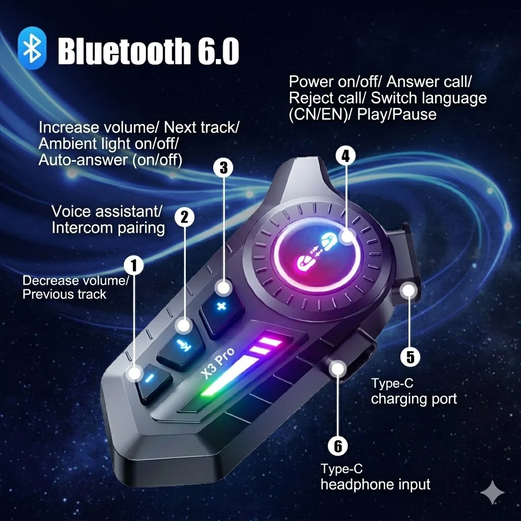 X3 Pro Motorcycle Helmet Bluet - Intercom Headset Helmet 评论和价格