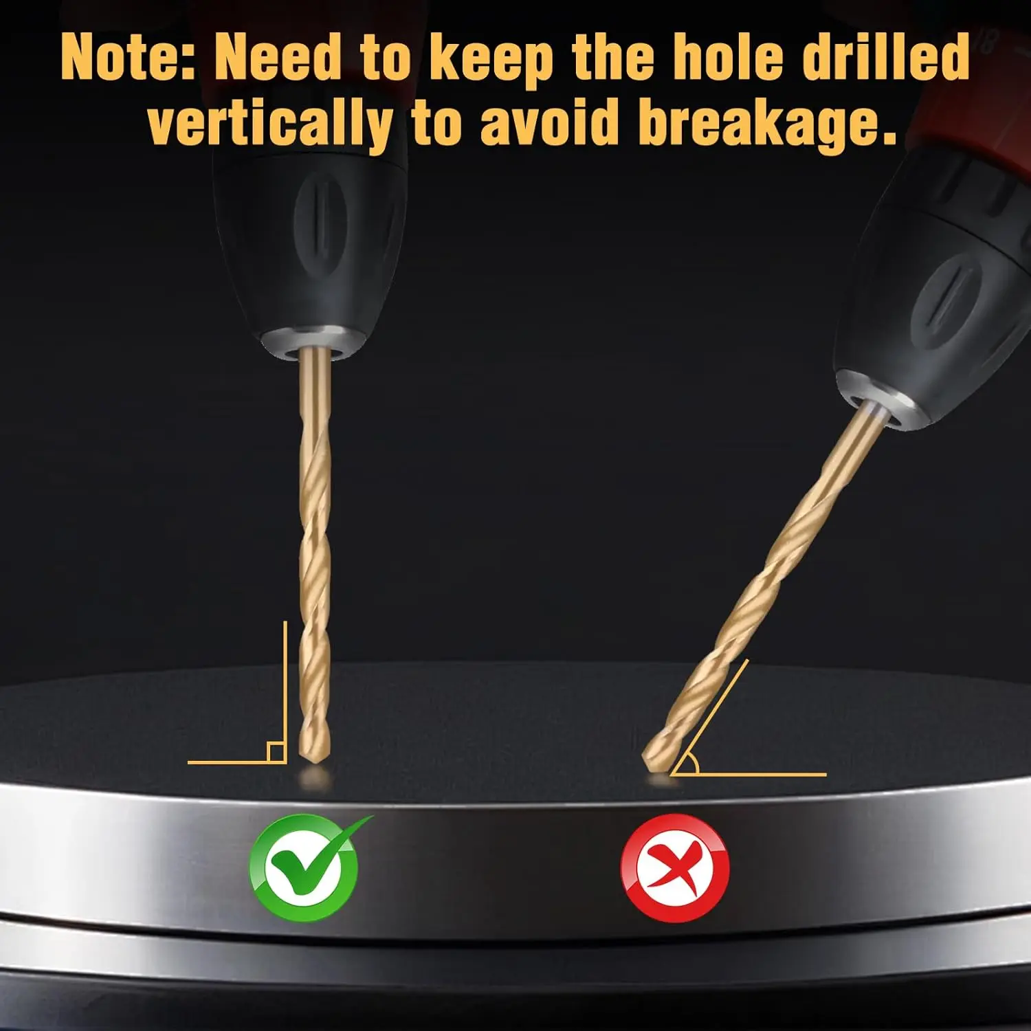 13Pcs Titanium Twist Drill Bit Set 1/4 inch Hex Shank Drill Bit Set，1.5-6.5mm Quick Hex Drilling Twist Drill Bit Set Drill Bits