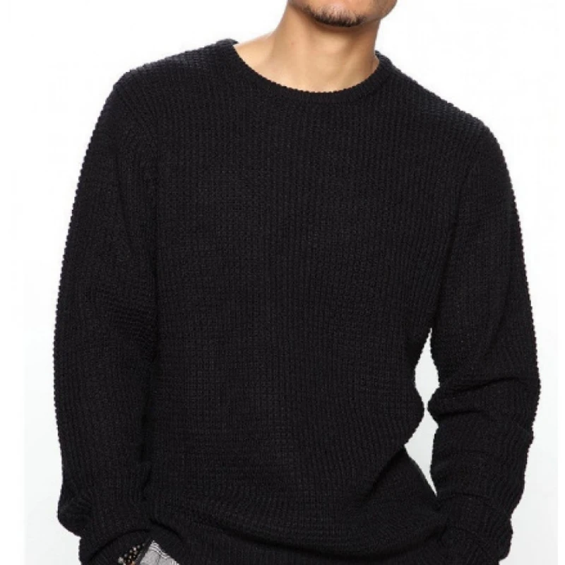 Bild 4: 2026 männer Gestrickte Pullover Frühling Herbst Männer Casual Warme Pullover Männer Einfarbig Rundhals Pullover Männlich Strickwaren Kleidung