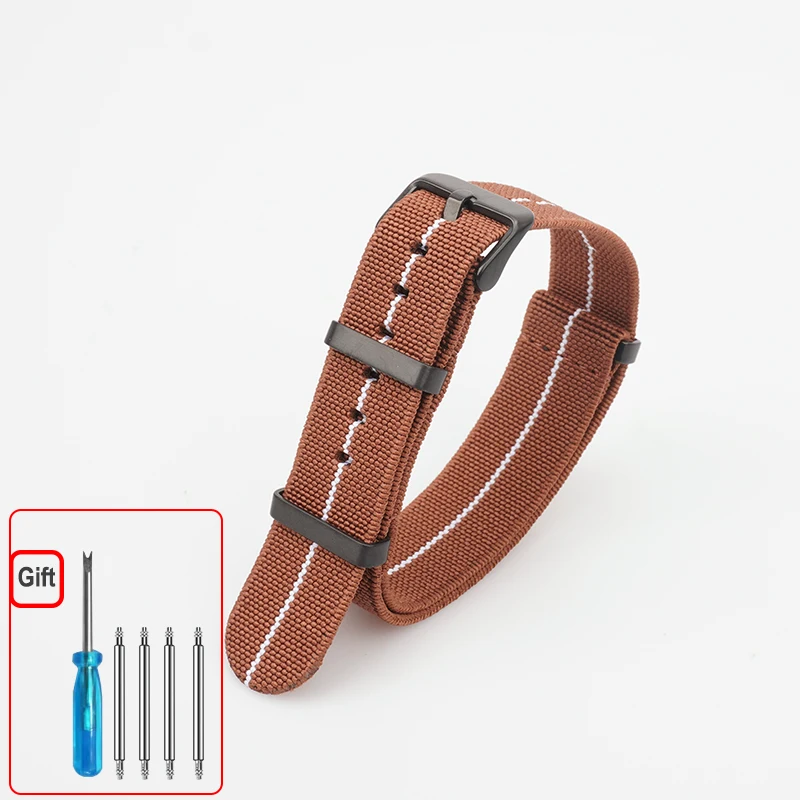 Waschbares elastisches Nylon-Uhrenarmband für Seiko 60s French Troops Parachute Bag Nato Strap 18 mm 20 mm 22 mm wasserdichtes Outdoor-Armband