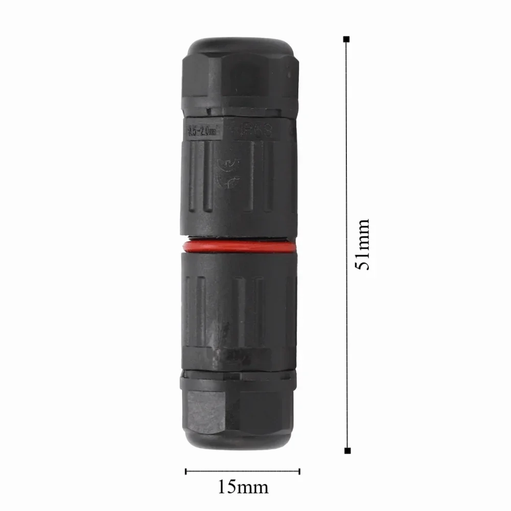 CDF M3 Cable Connector PA66 Fire Retardant 3 Pin IP68 Waterproof Connector Straight Through 4-7mm Wire to Wire Adapter