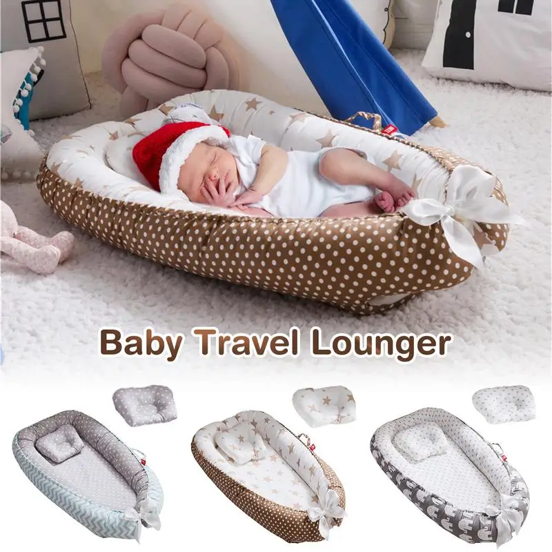 Baby Lounger Nest Portable Baby Nest Bed For Girls Boys Cotton Crib Toddler Bed Baby Nursery Carrycot Co Sleeper Bed 85x50cm