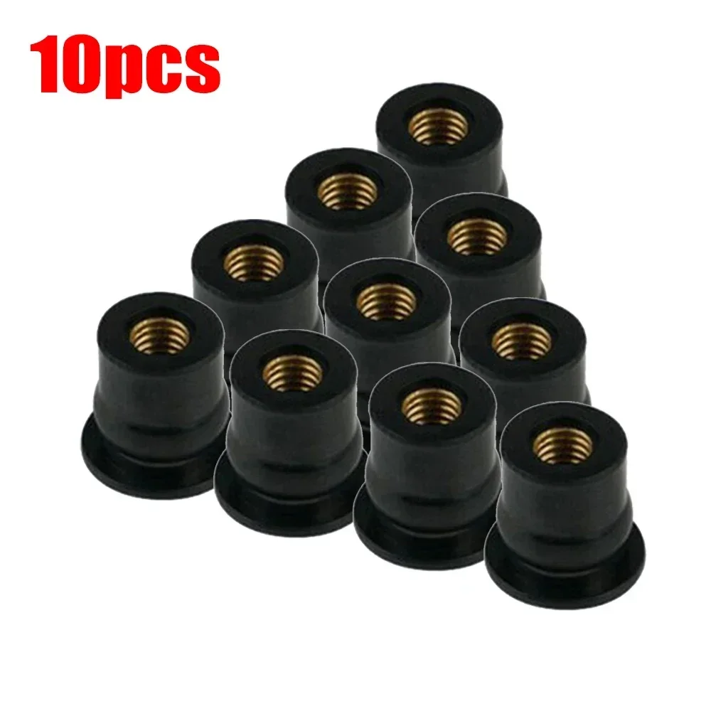 10PCS  Windshield Rubber Rivet Nut With Accessories Rubber Nuts M6 Neoprene Nuts Damper Panel Fixing 6mm