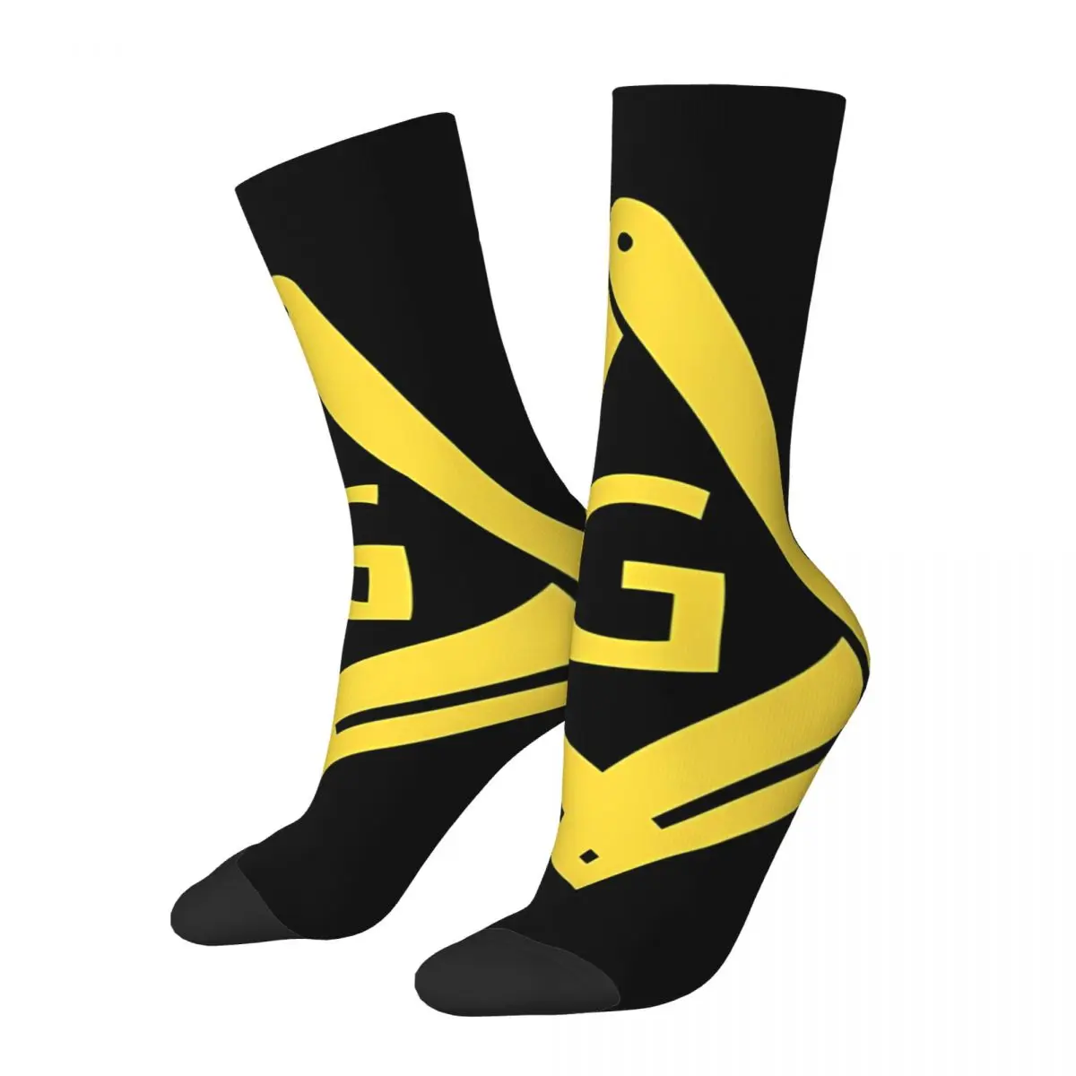 

Freemason Square Compass Gold Modern Masonic Men Women Socks Windproof Novelty Spring Summer Autumn Winter Stockings Gift