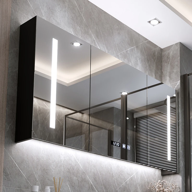 Nordic Bathroom Cabinets Defogging With Light Wall-mounted Bathroom Cabinets Intelligent Home Furniture Compartiment HBMC