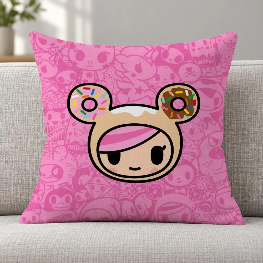 Brand Cute T-Tokidoki Cushion Cover Soft Plush Decorative Sofa Bedroom Living Room Car Dorm Home Decor Gift
