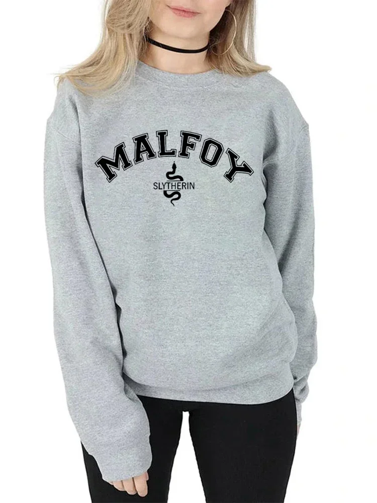 Malfoy-sudadera de cuello redondo para hombre y mujer, jersey Unisex de manga larga con capucha, ropa de calle de Dark Academia para otoño e invierno