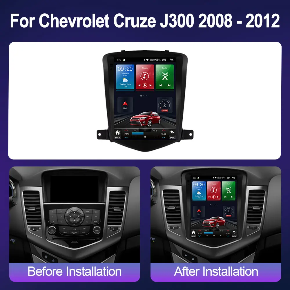 9.7"7862S Android 13 Car radio for Chevrolet Cruze J300 2008-2012 Tesla style Multimedia Video player 4G Carplay GPS Navi Stereo