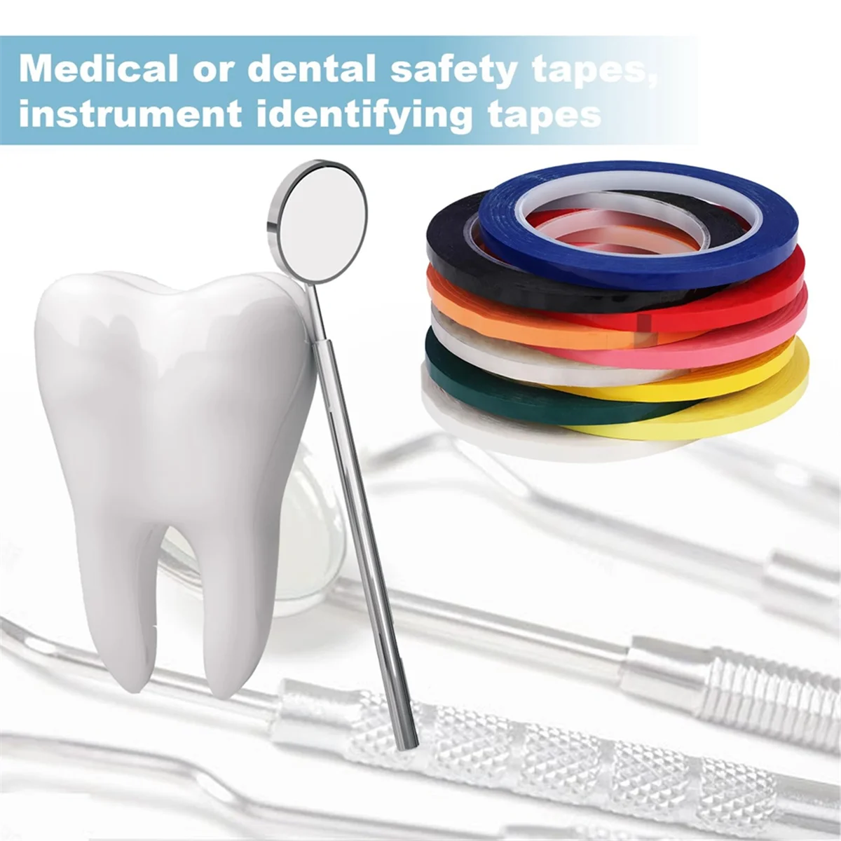 Unique! 10 Rolls Autoclave Tape-Sterilization Tape,0.24 Inch Width 216.5 Inch Length Instruments Identification Tape 10 Colors