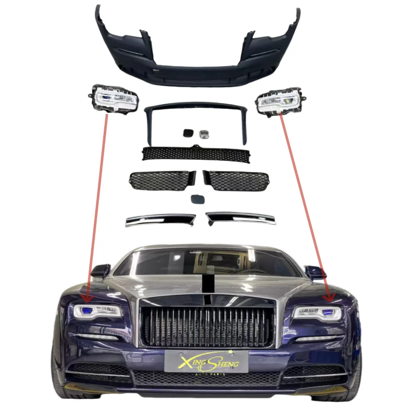 

Rolls-Royce Wraith Second Generation Custom Upgrade New Sapphire Headlamps & Generation Transformation Bumper Type