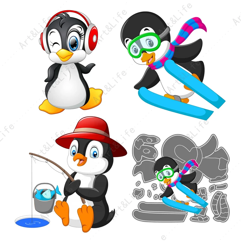 

New Arrival 2022 Cute Penguin Christmas Card Making New Metal Cutting Dies Stencils for Scrapbooking Album Embossing Cut Die