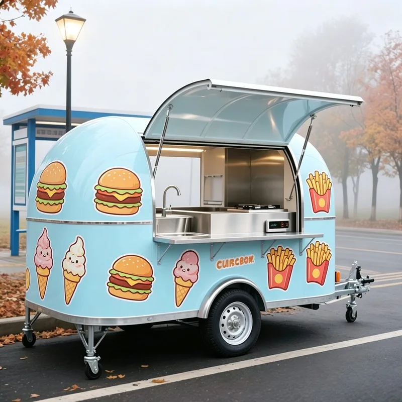 Customized Reinforced Dining Car with upgraded Electric Snack Car parts, durable modified truck for long-term investment