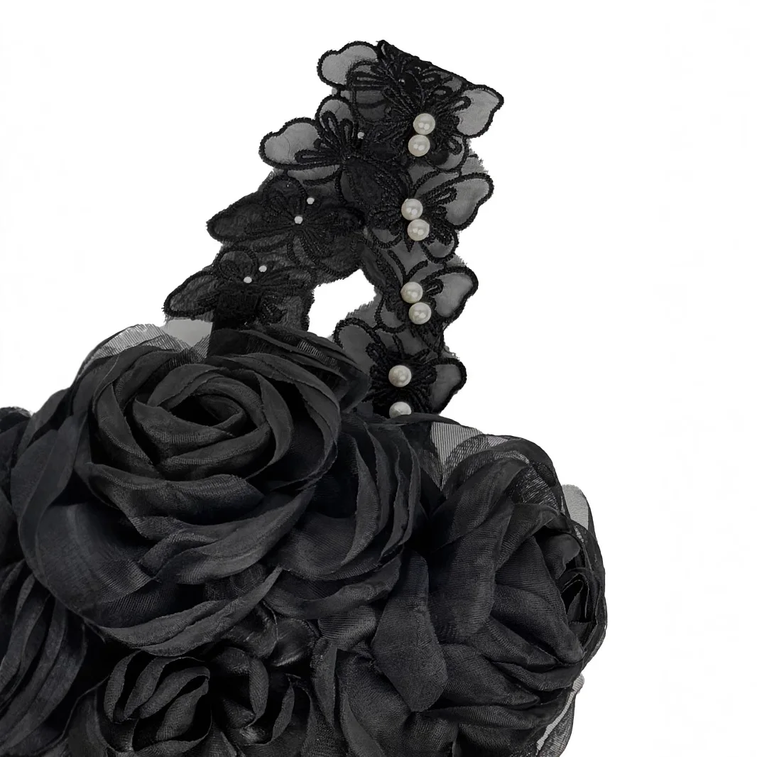 سترة بروتيل بتصميم زهرة اللؤلؤ ثلاثية الأبعاد للنساء ملابس خارجية بدون حمالات على شكل هيكل السمكة #4