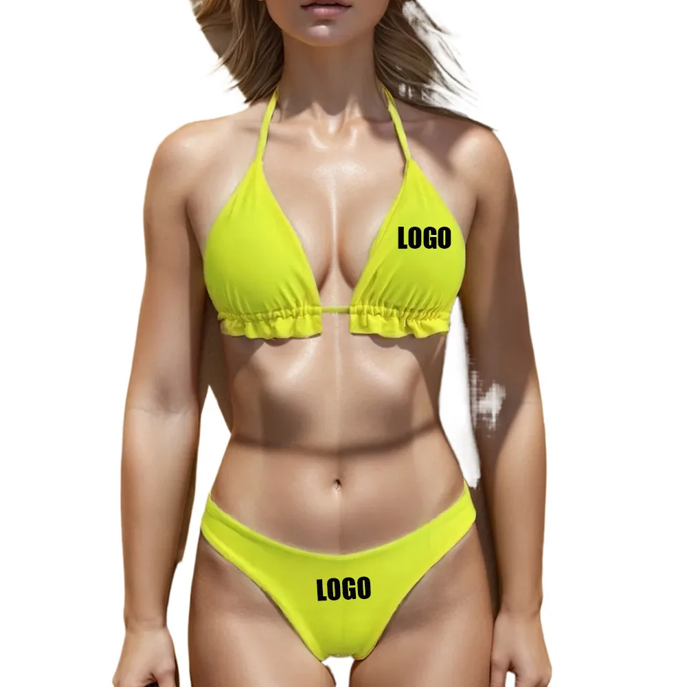 Customized LOGO women's new bikini straps split swimsuit women's sexy swimsuit Bikini two-piece set