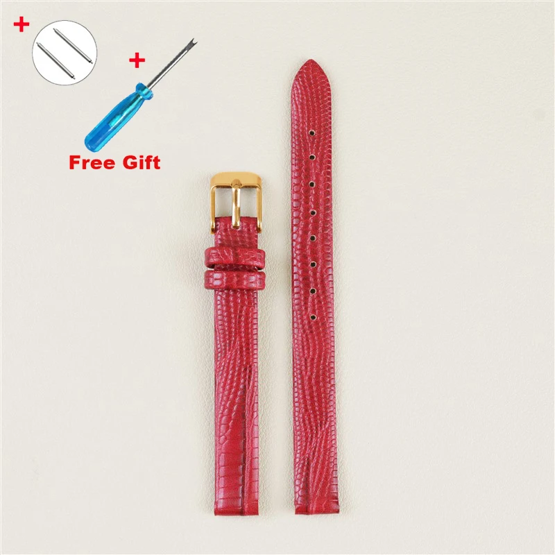 *new style* Watch strap Lizard Grain Slim Leather 8mm 10mm 12mm 14mm 16mm For Women Watch Accessories High Quality Lizard