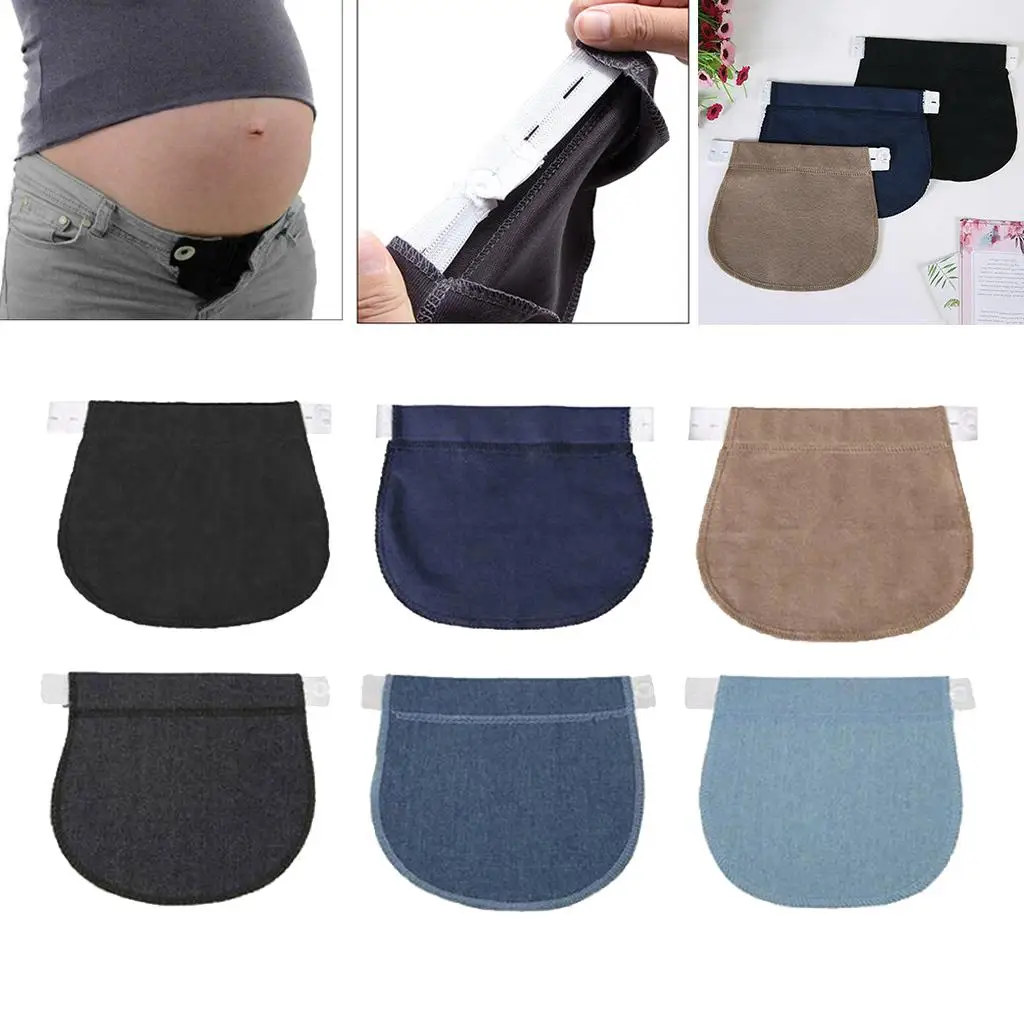 3Pc Maternity Pregnancy Waistband Belt Adjustable Elastic Waist Jeans Extender