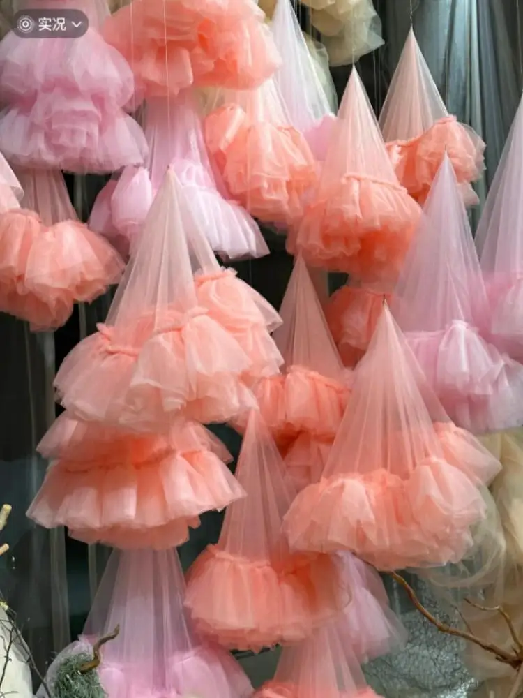 

Cloud Veils Wedding Birthday Party Decoration Wall Backdrops Ceiling Hanging Photography Props Outdoor scenery display 10pcs