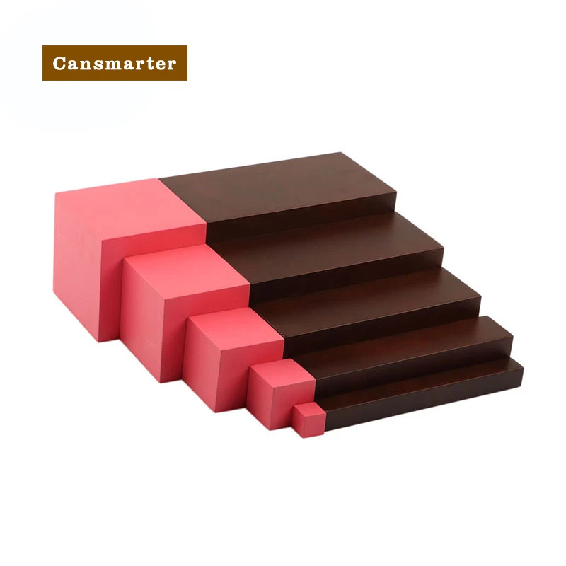 Montessori Wooden Materials Baby Toys Brown Stair 5 Steps Preschool Training Learning Educational Brain Games Toys for Children