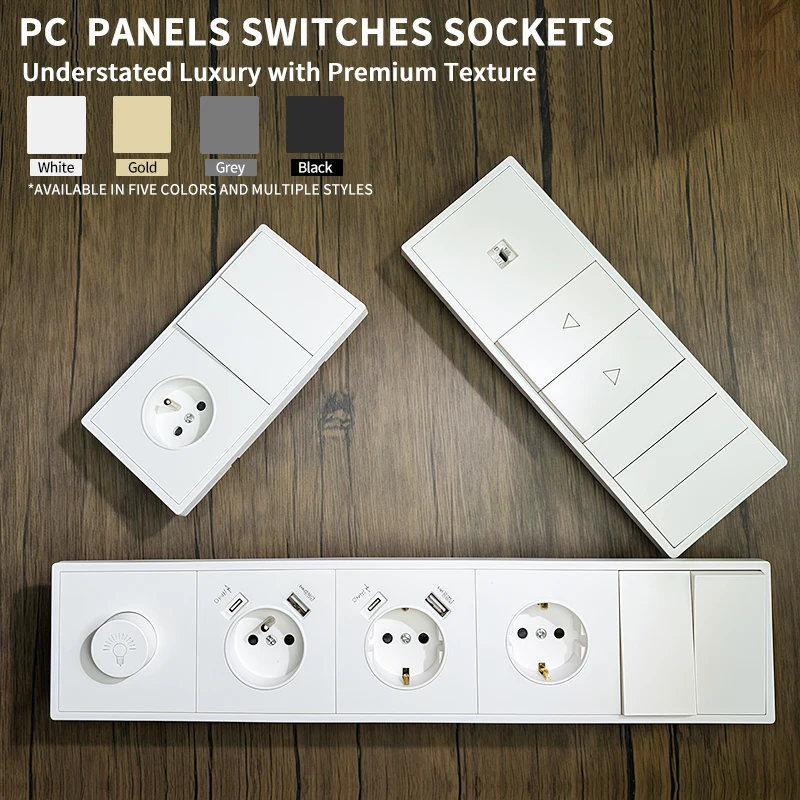 MORDIO Schuko Socket with USB & Type-C Ports, Flush Wall Outlet, 16A 250V, White, Grounded – EU Standard for Germany, Poland