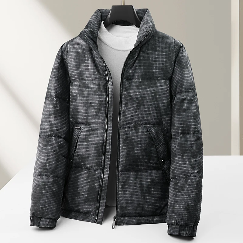 High Quality Men's Warm 90% White Duck Down Jackets Fashion 2025 Winter Puffer Coats Youth High Street Wear Padded Tops Clothing