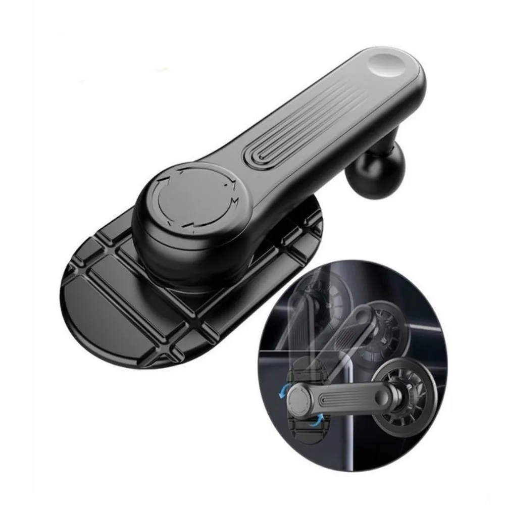 Portable Black Car Phone Holder Plastic Accessory Car Mobile Phone Mount Rotatable Stickable Car Screen Phone Holder