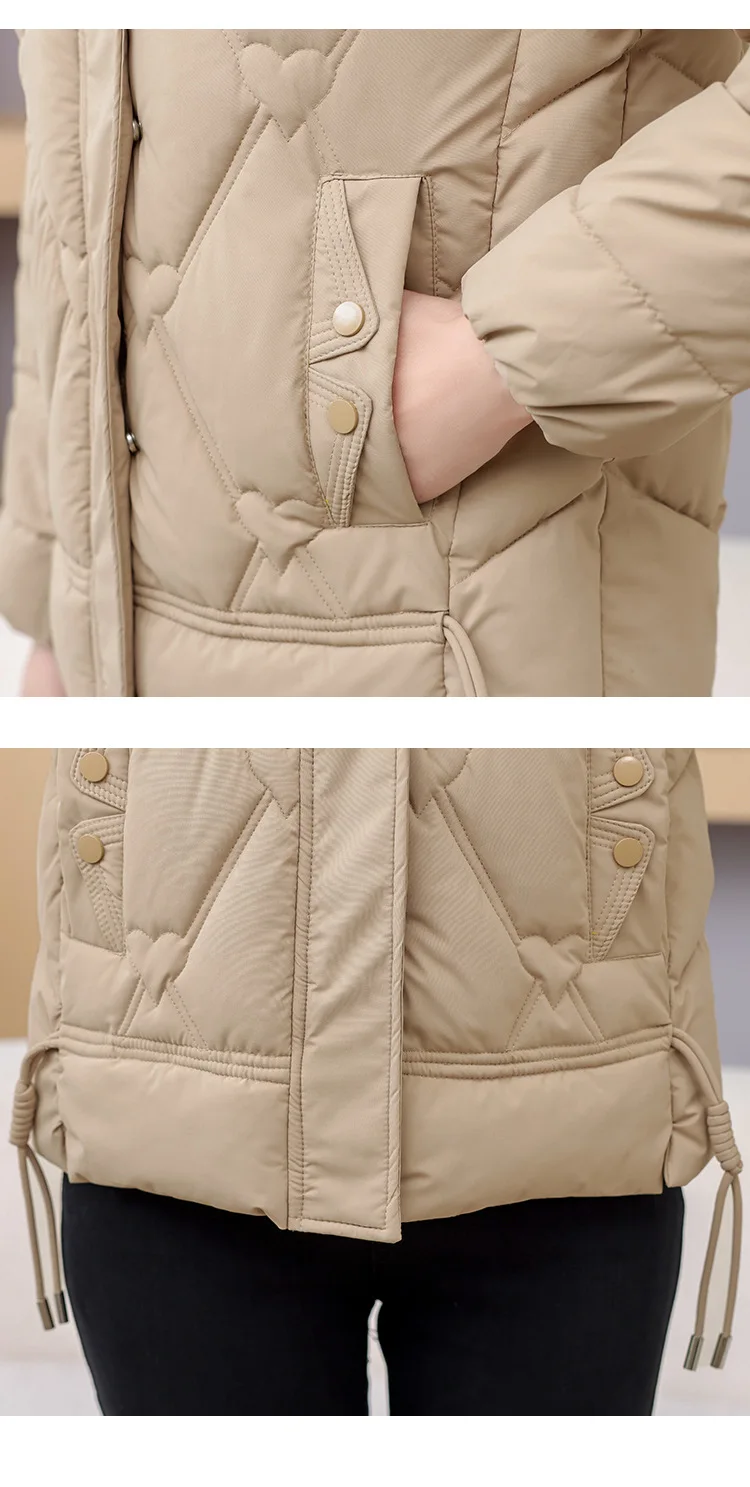 Winter Warm Thick Hooded Puffer Coat for Women L-4XL Windproof Russian Cold Weather Snow Jacket Middle Aged Mom Outerwear Cozy