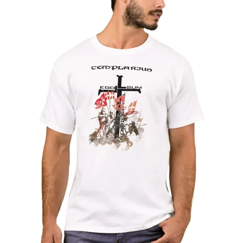 

Футболка Ego Sum Templarius (I Am A Templar) Crusaders Knights Templar, 100% хлопок, с круглым вырезом, летняя повседневная мужская футболка с короткими рукавами