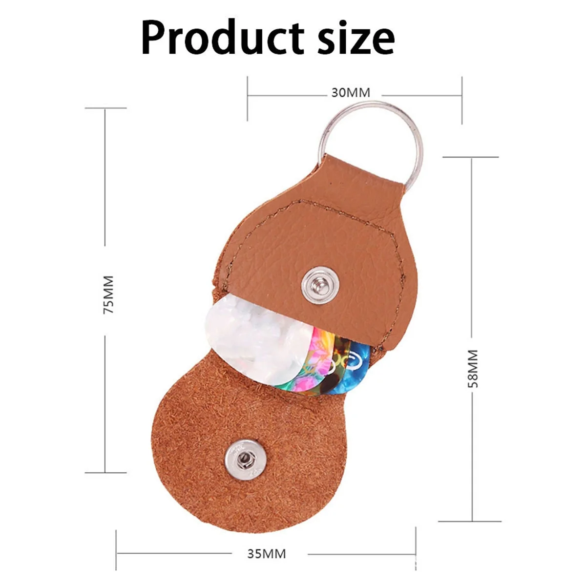 سلسلة مفاتيح حامل اختيار الجيتار A71P 5X، حقيبة حامل اختيار الجيتار، حقيبة حافظات مفاتيح Plectrum، هدية للاعبي الجيتار باللون الأسود #3