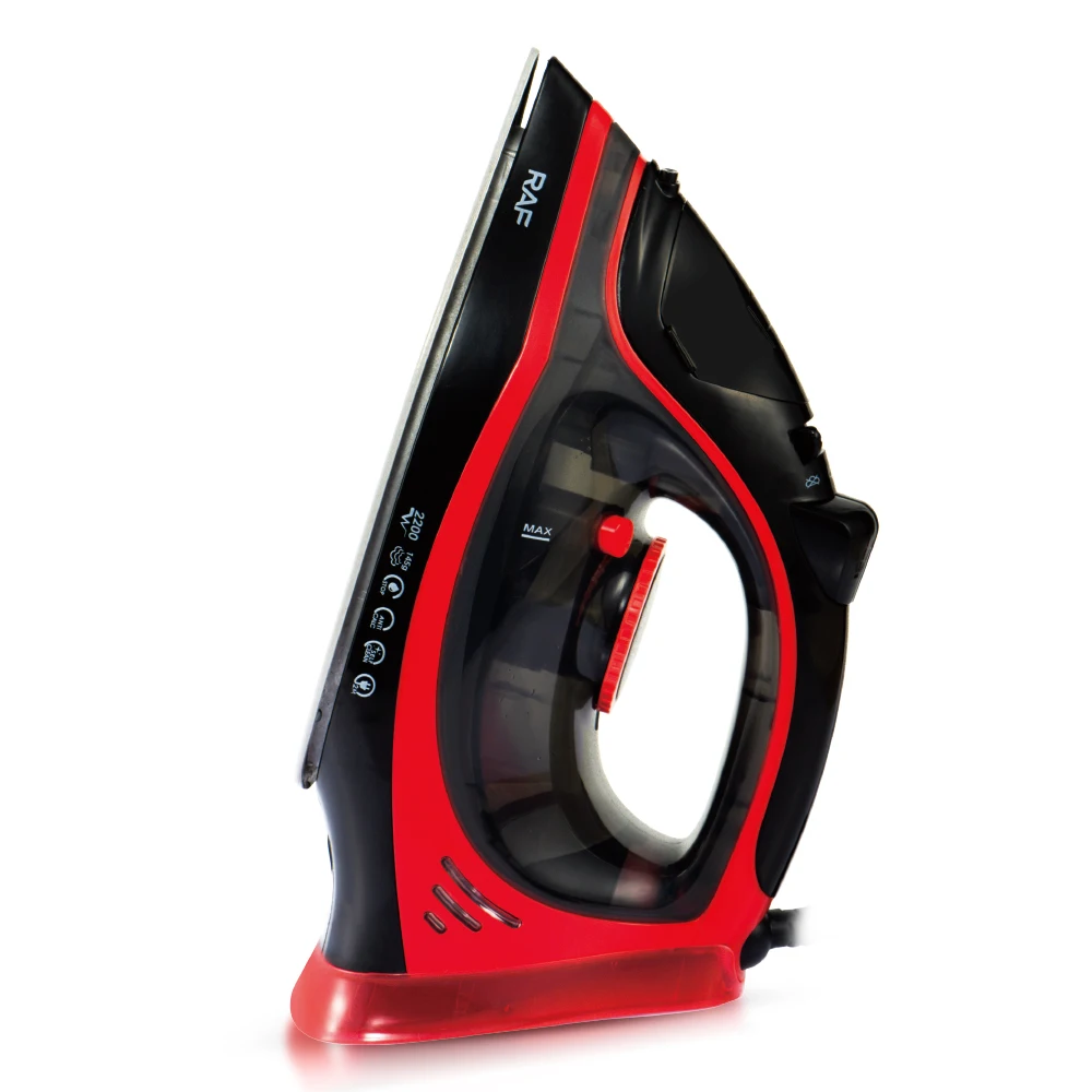 Setrika Uap Otomatis RAF Fast Delivery 2200w dengan Alas Keramik untuk Penggunaan Rumah Tangga dan Hotel dengan Tangki Air Besar 300ml