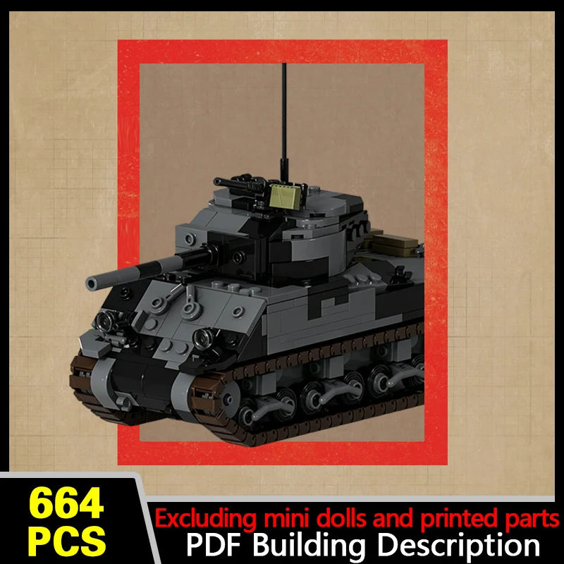 M4A3 (76)w Military Tank Model MOC Building Bricks War Equipment Style Modular Technology Gifts Holiday Assemble Toys Suit