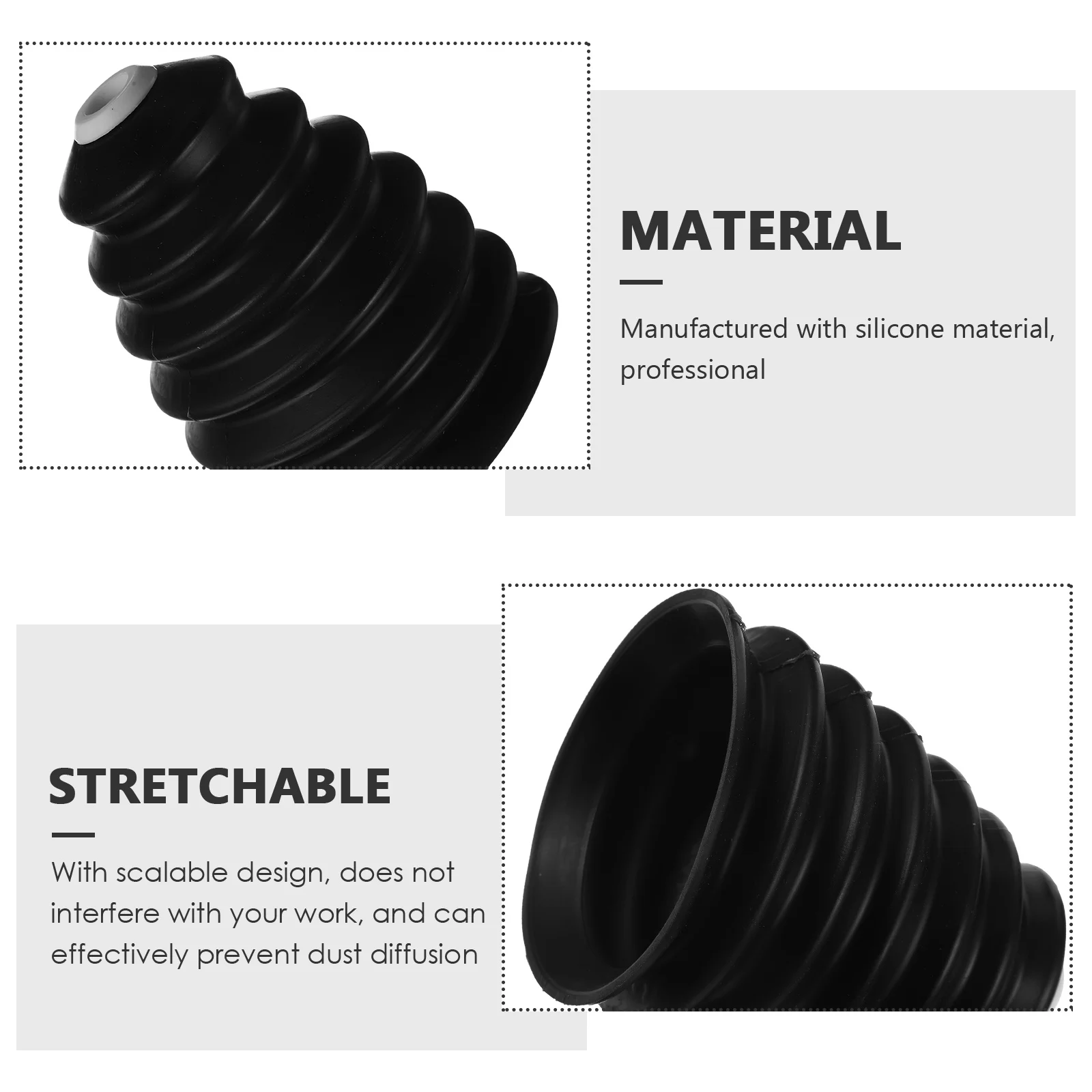 

4 Pcs Electric Drill Dust Cover Silica Gel Collector Scalable Design Durable Long Lasting Practical Convenience Power Tools