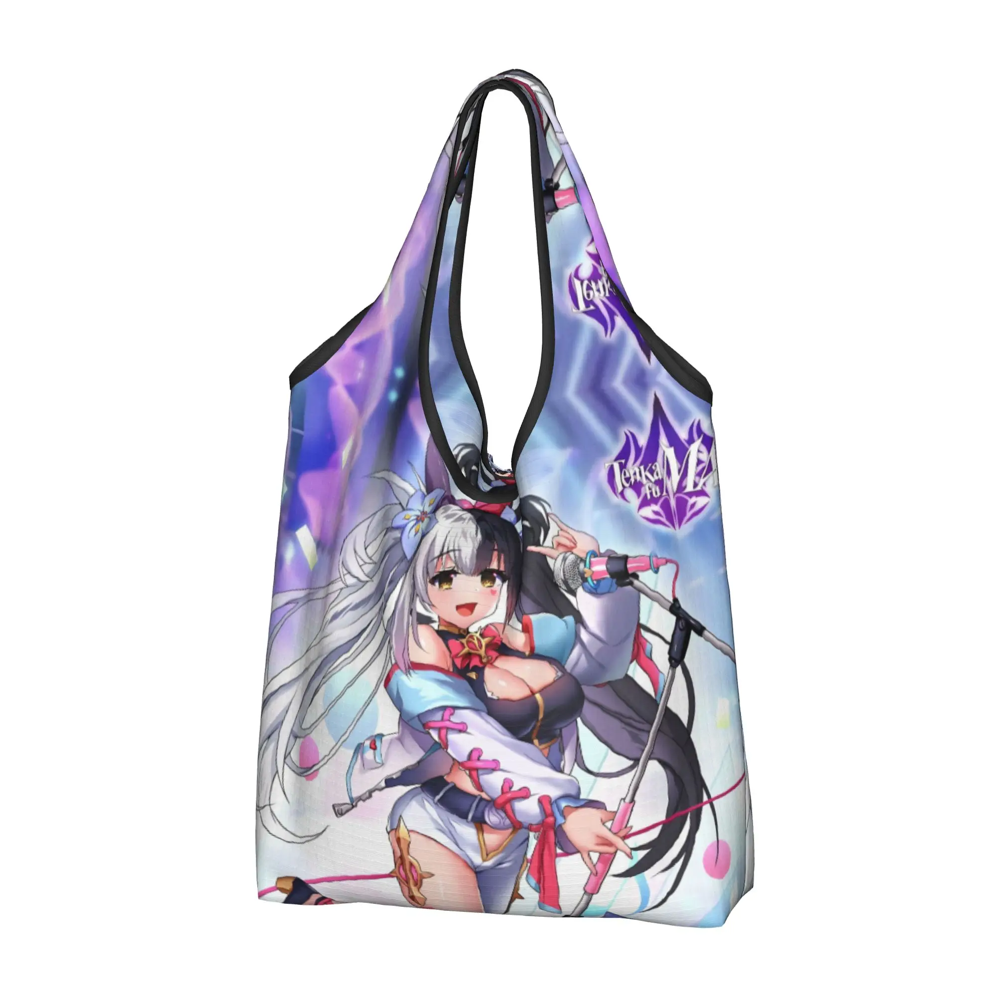 Anime Japan Game Tenkafuma  Grocery Shopping Tote Bags Women Custom Comic  Shoulder Shopper Bags Big Capacity Handbags