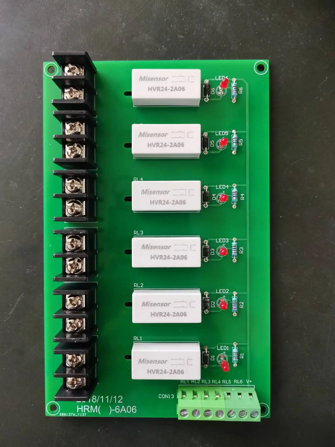 Reed Relay Module, HRM-6A06 24V/12V Full PCB Pin Mount