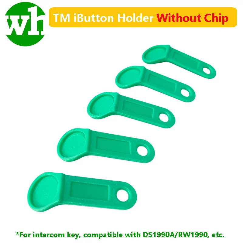 10-100Pcs TM Touch Memory Key iButton Copy Card Sauna Tag Holder Bracket Only Without Chip Green for DS1990A TM1990A RW1990 etc.