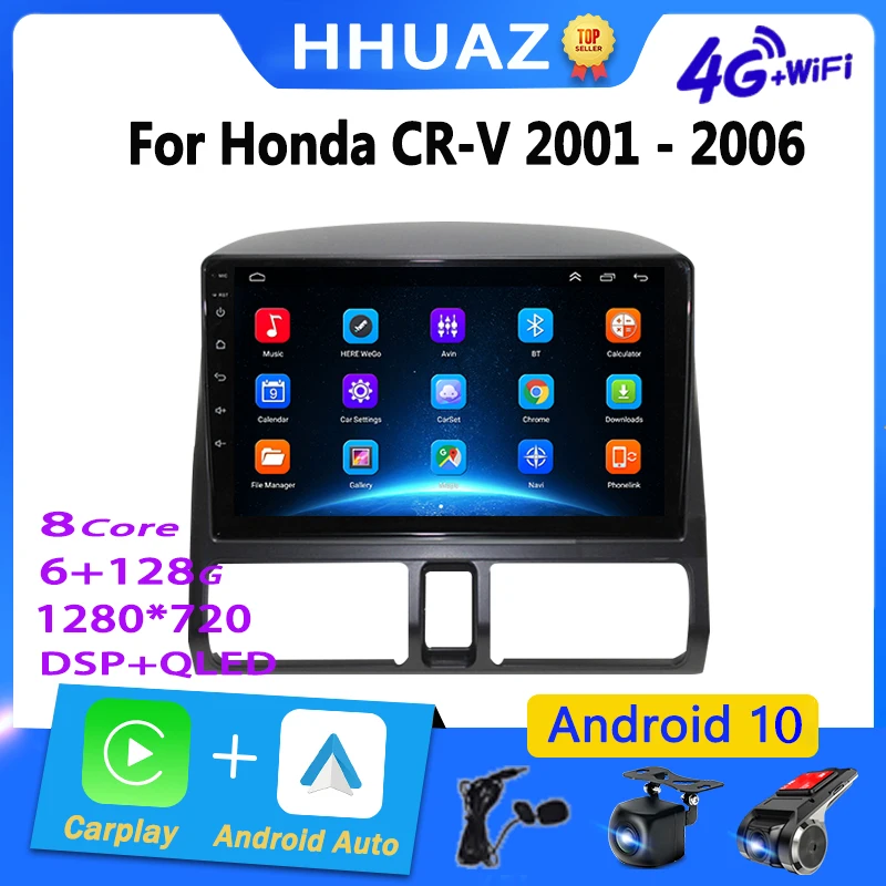 

Android Car Radio Carplay For Honda CR-V CRV 2 2001-2006 AI Voice Stereo Multimedia Video Player Auto Carplay Navigation GPS DVD