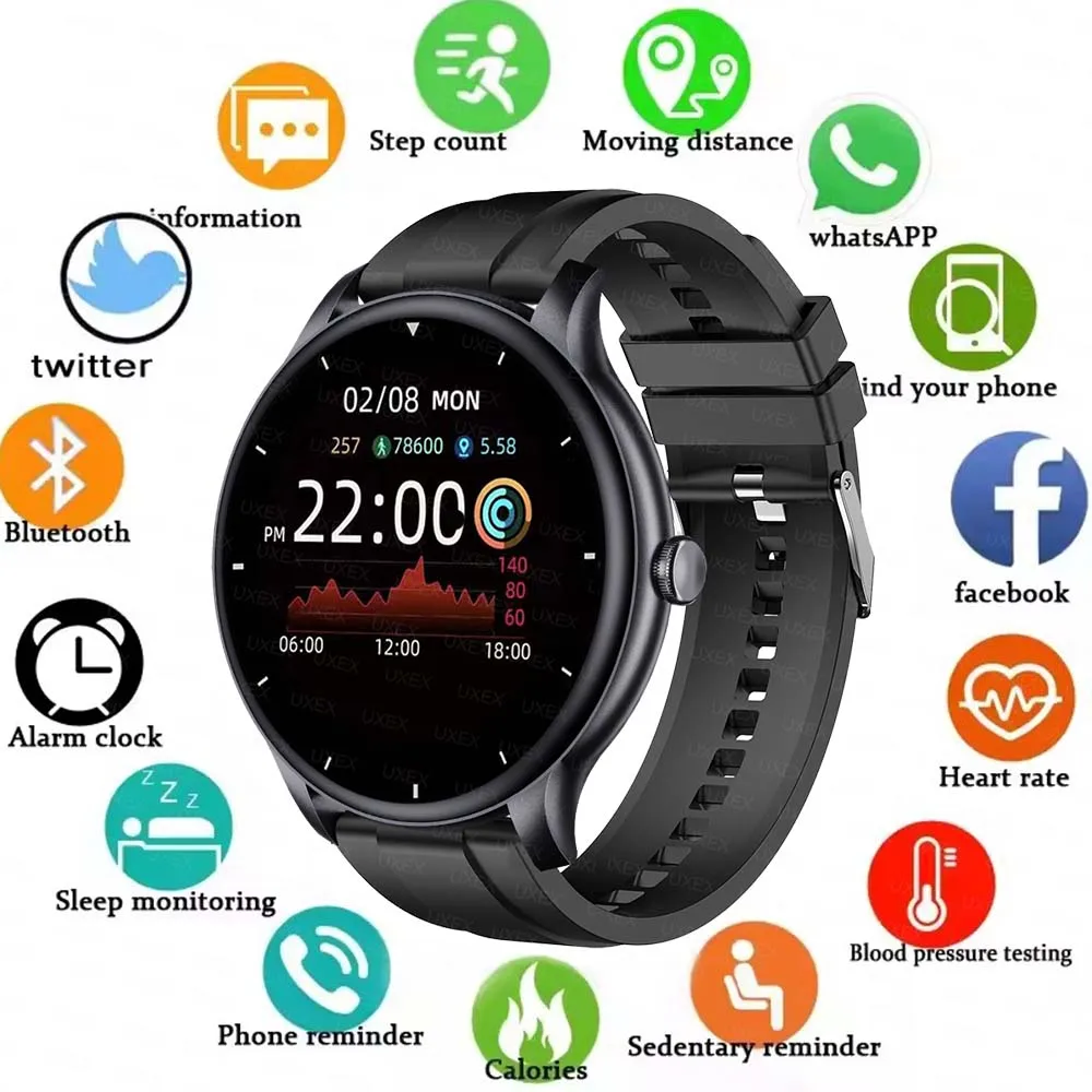 Orologio sportivo da donna con cinturino intelligente, regalo per le vacanze, chiamata wireless, orologi da uomo, da donna, più orologi intelligenti impermeabili per telefono Android IOS