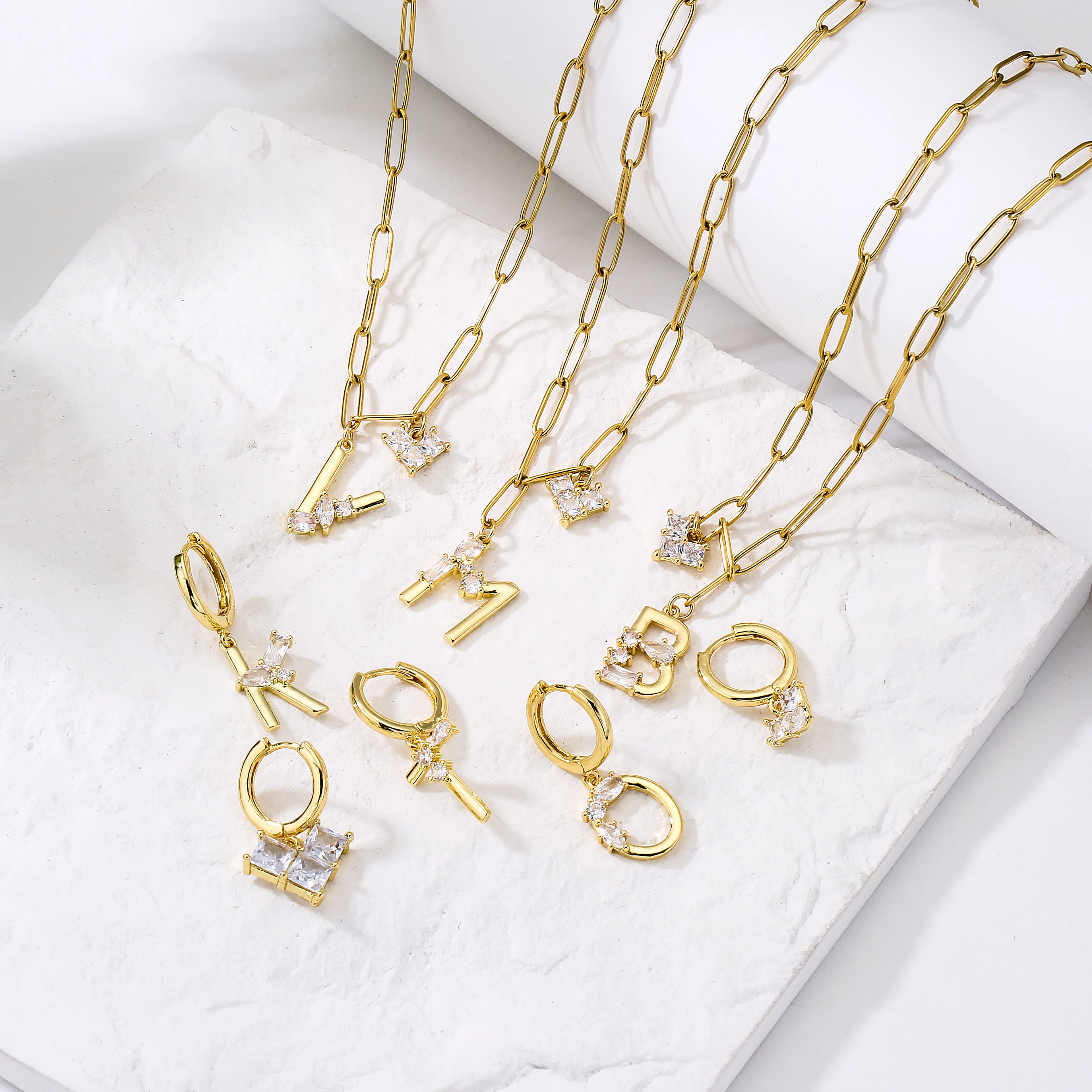 Stainless Steel Necklace Chain with 26 Letter Brass Charms and a Heart Charm 45 cm Long Adjustable Women\'s Necklace (Wholesale)