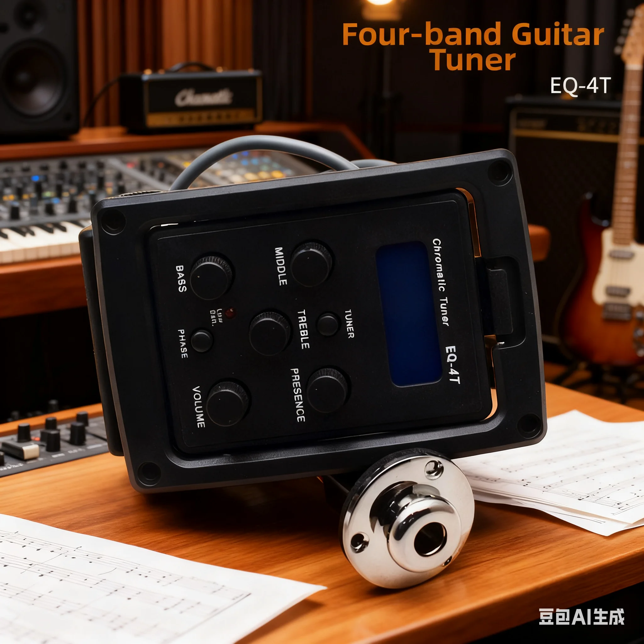 

Гитарный эквалайзер, пластиковый EQ-4T, четырехдиапазонный эквалайзер, предварительный тюнер для точной акустической гитары, аксессуары для звукоснимателей