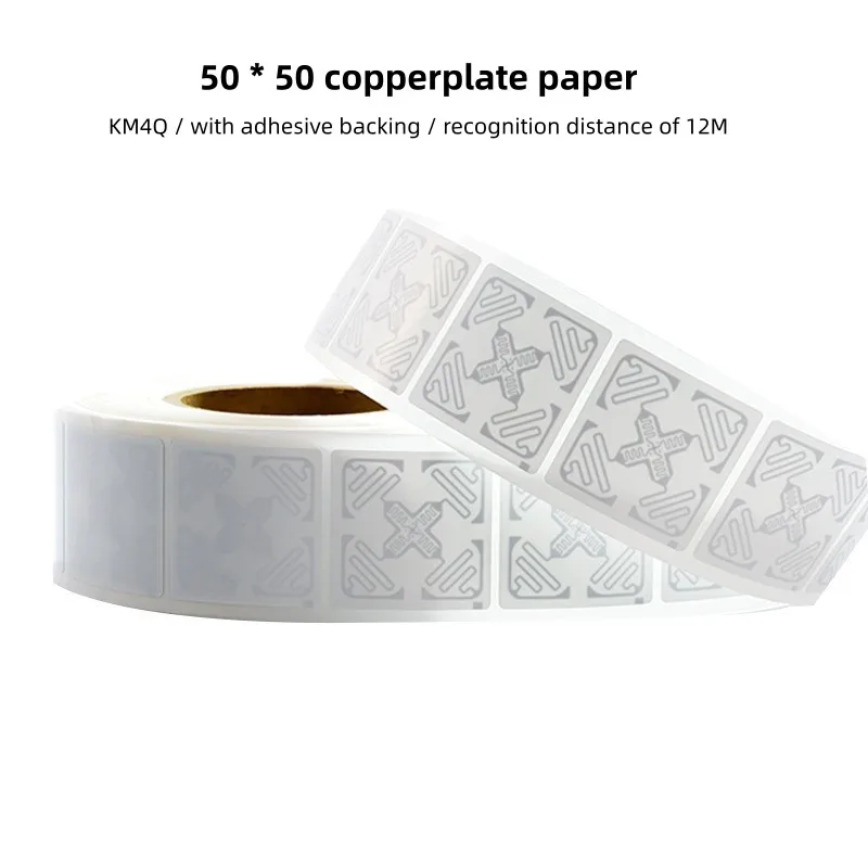 100 Pezzi 50*50mm RFID UHF 860-960MHz Etichetta Morbida per Magazzino Antifurto EAS Sistema RFID Adesivo Morbido Gestione Inventario