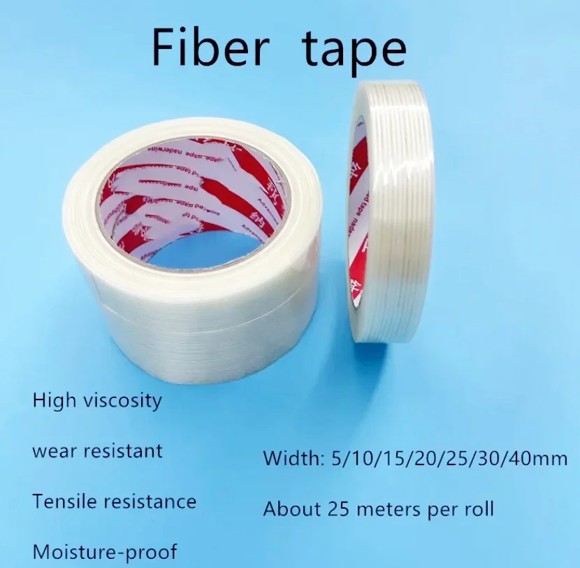 25M Grid Fiber Tape Toy Airplane Model Super Strong Mesh Single-Sided Tape Wear-Resistant Glass Fiber Strong Reinforced tape