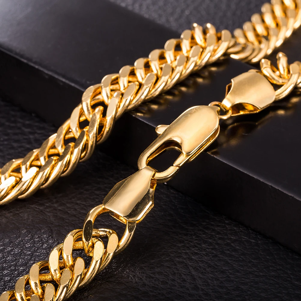 

Stainless Steel Men'S Gold Ion Plated Curb Link Chain Necklace High Polish Fashion Jewelry For Casual Party Office Wear