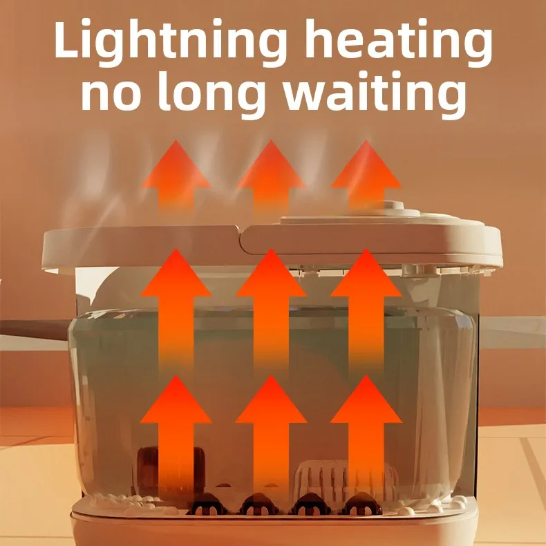 

Foot Bucket Household Automatic Heating Constant Temperature Massage Roller Foot Bath Basin Over Calf High Depth Bucket
