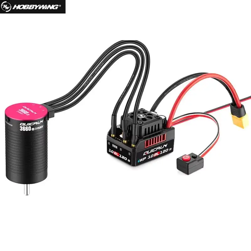 HobbyWing QuicRun WP 10BL120 G2 120A Waterproof Brushless ESC 3652 3660 G2 Sensorless Motor Combo For 1/10 RC Offroad Car view 4